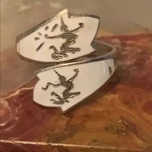 SIAM 925 Silver - Vintage Bypass Band Ring Size 7